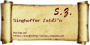 Singhoffer Zalán névjegykártya