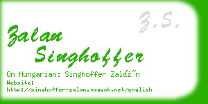 zalan singhoffer business card
